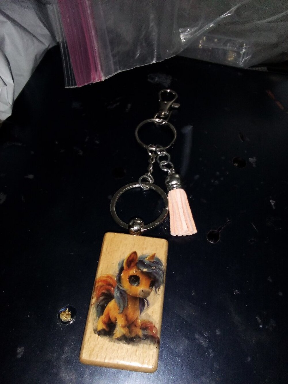 Wooden Pony Unicorn Bag Charm